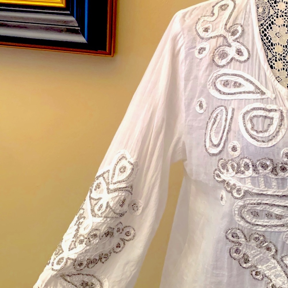 Spiaggia dolce boho white top/ cover up